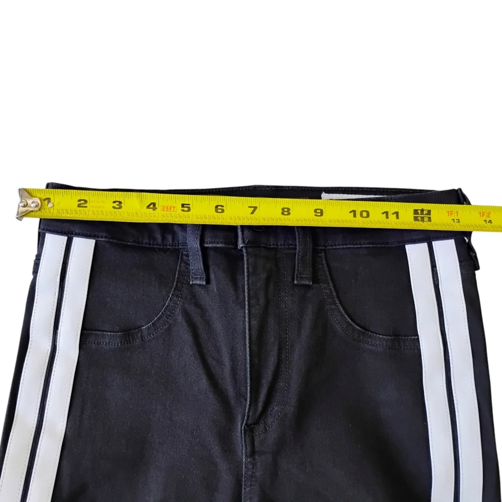 Rag & Bone Mito Tuxedo Skinny Jeans With White Vinyl Strips Sz 25